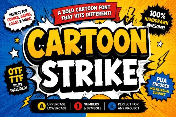 Inject Action with Cartoon Strike: A Bold Font for Creative Projects